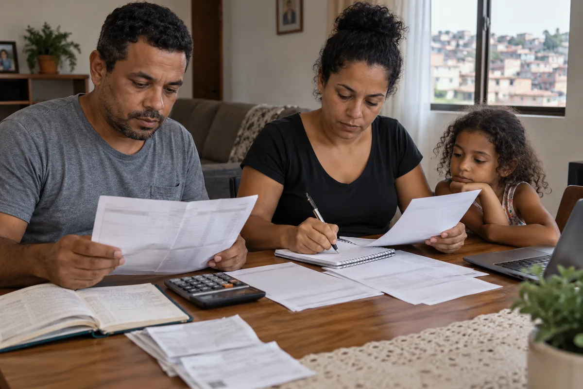 Família organiza documentos para comprovar renda no pedido de BPC