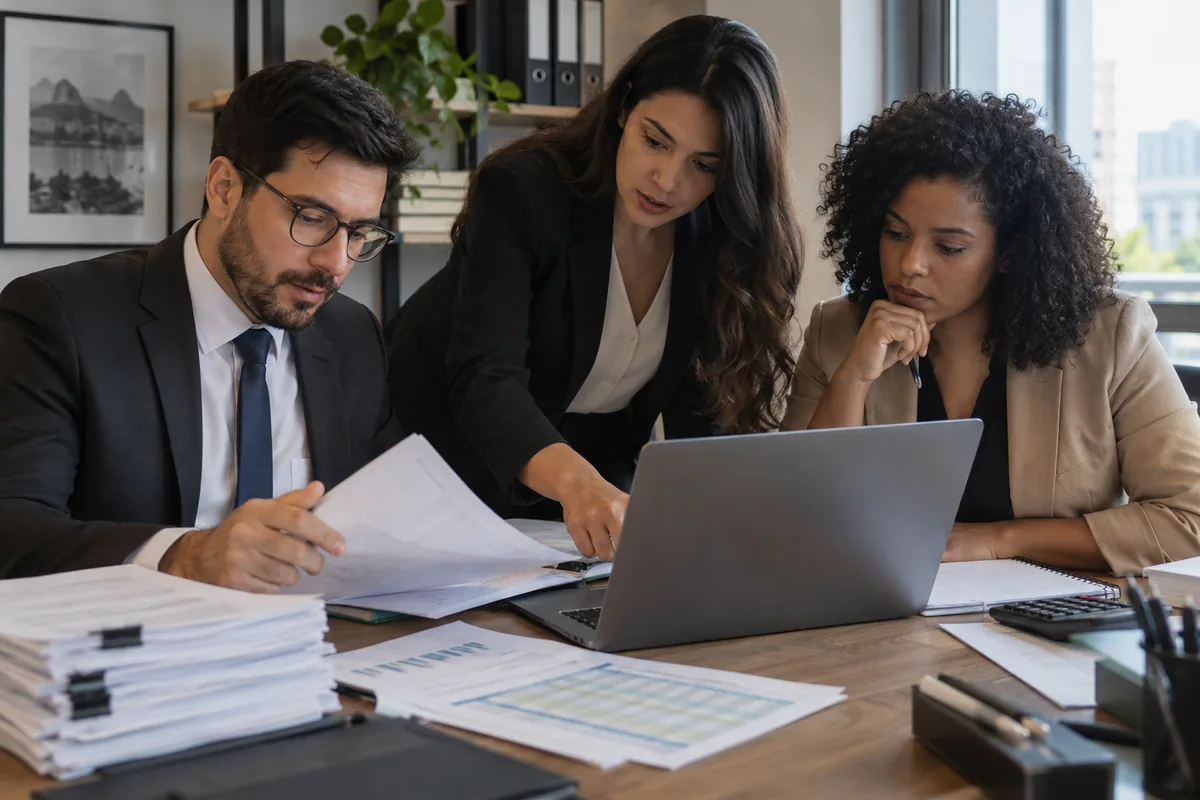 Equipe organiza provas e cálculos da impugnação tributária federal