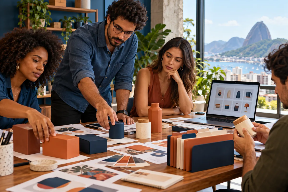 Equipe organiza categorias de produtos para o registro no INPI