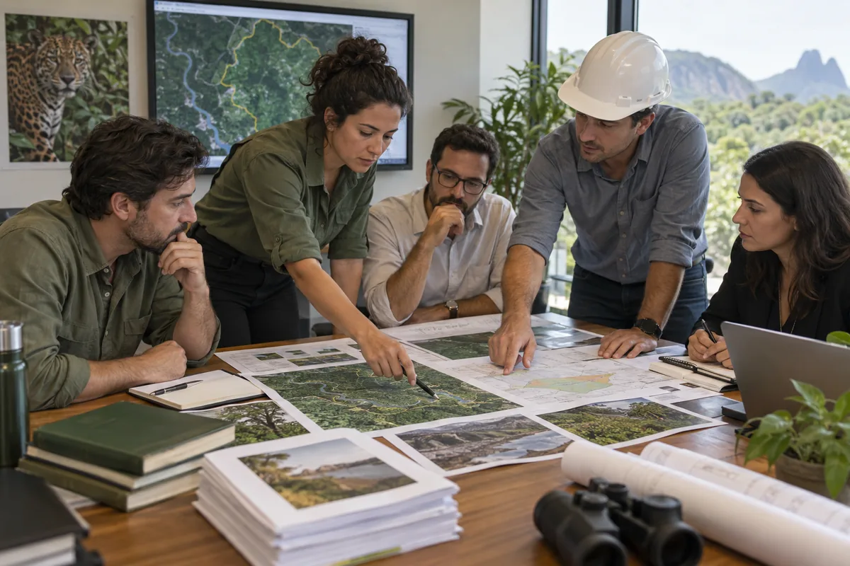 Equipe multidisciplinar analisa mapas e estudos para licenciamento ambiental