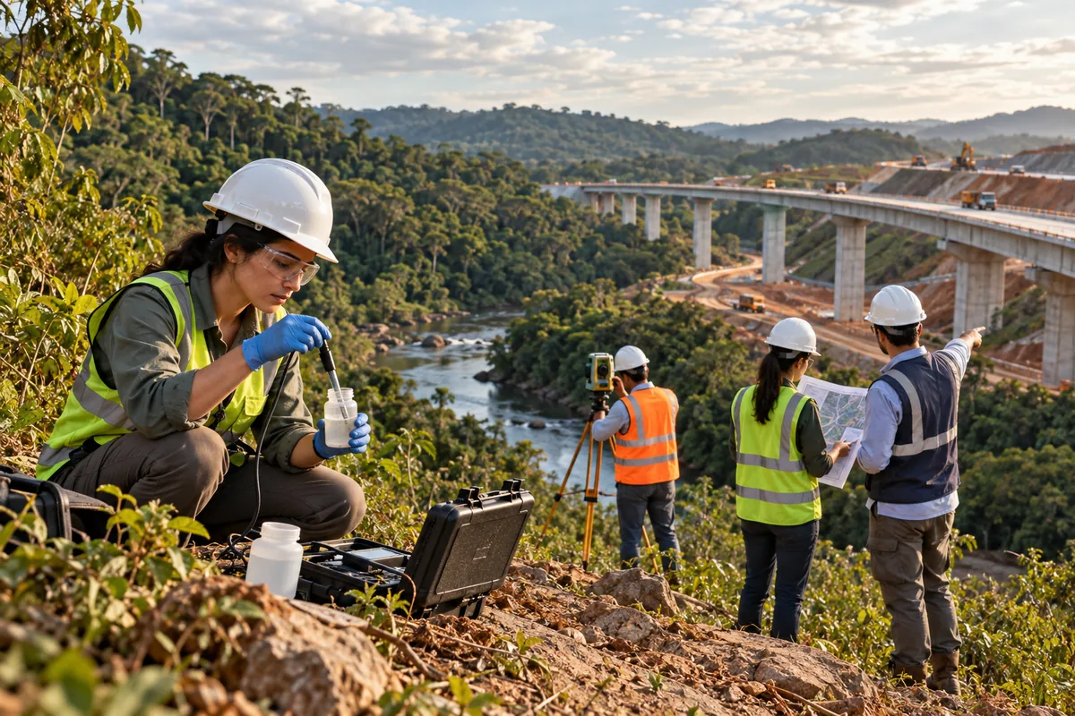 Equipe realiza estudos ambientais junto a grande obra de infraestrutura