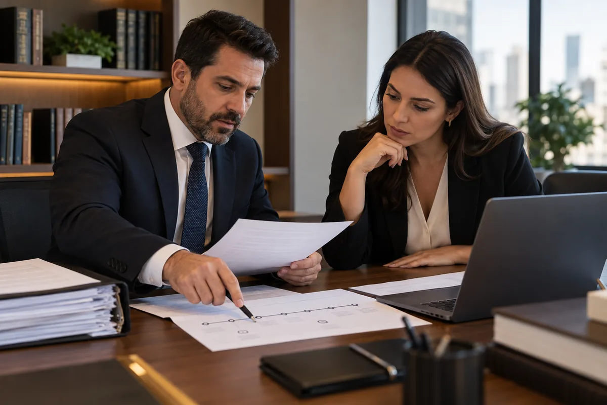 Profissionais analisando as etapas posteriores à execução de título de crédito