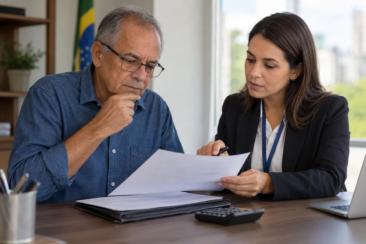 Beneficiário confere extrato e descontos do BPC com profissional