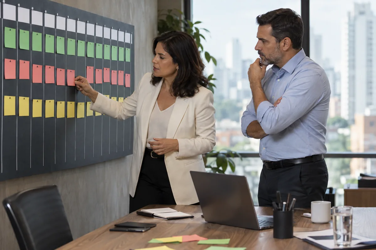 Gestores organizam projeção semanal de entradas e saídas