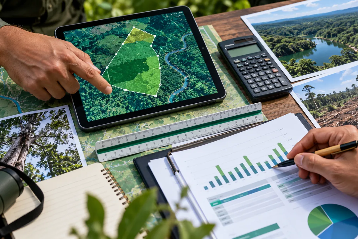 Mapa calculadora e relatório usados no cálculo de multa ambiental