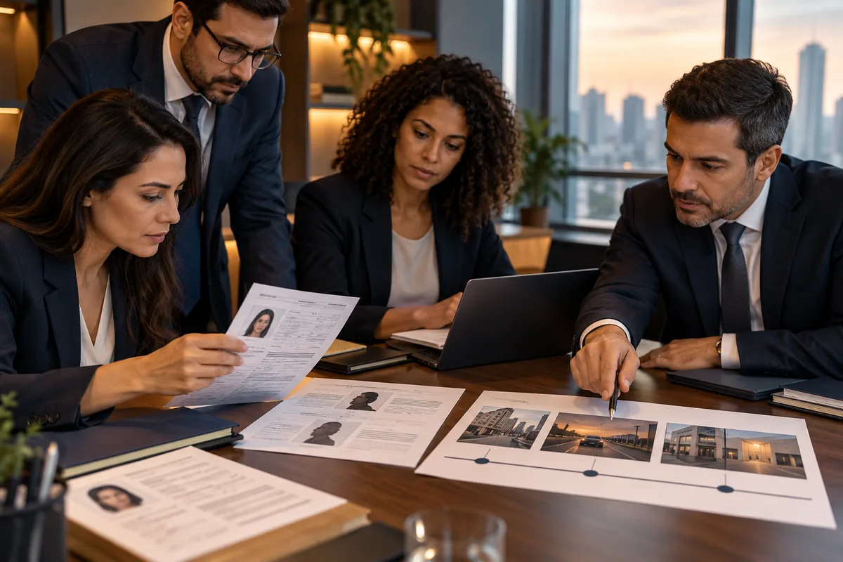 Equipe jurídica compara documentos e sequência de eventos