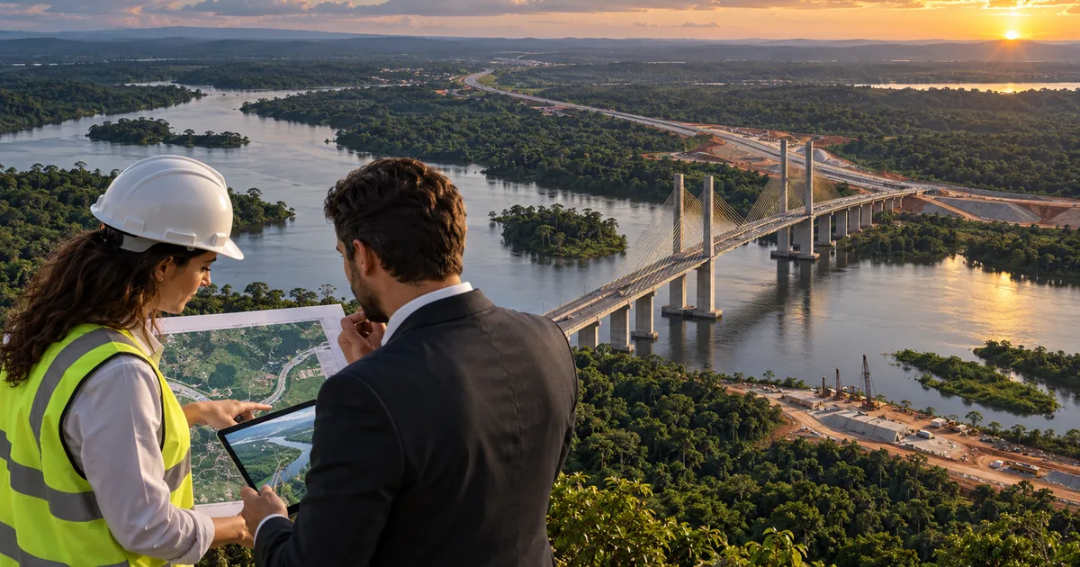 Engenheira e advogado analisam grande ponte e corredor de infraestrutura