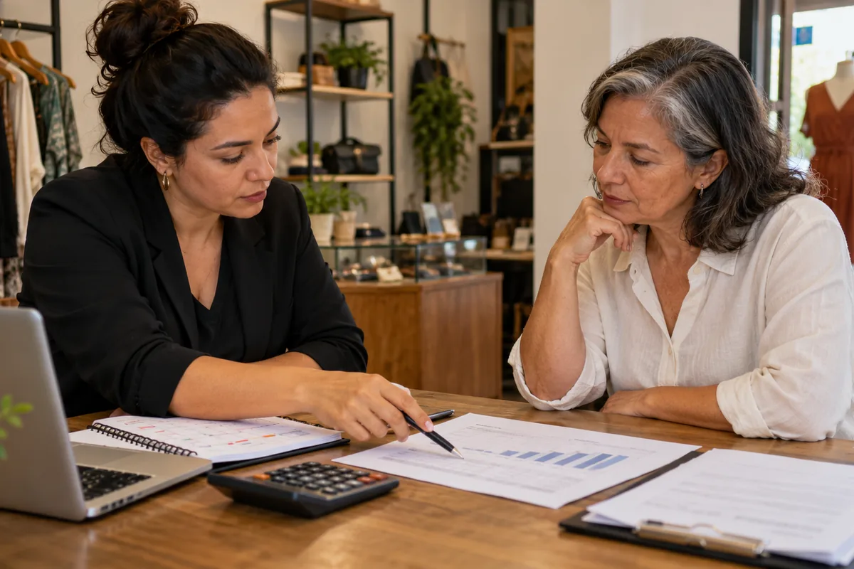 Locadora e empresária analisam cronograma de pagamento de dívida locatícia