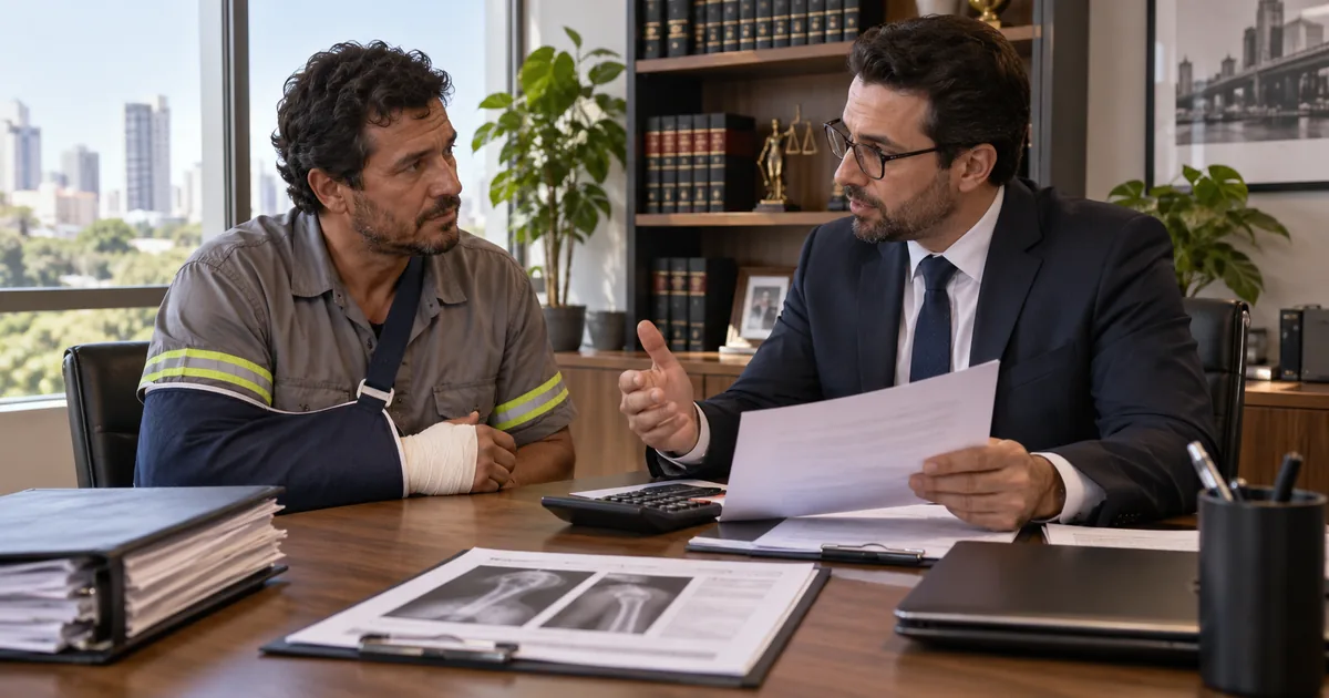 Trabalhador em recuperação recebe orientação sobre indenização