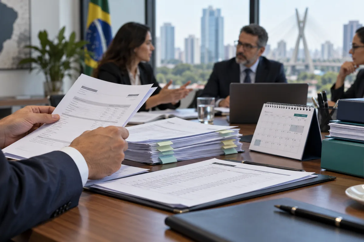 Documentos de credores organizados para habilitação de crédito na falência