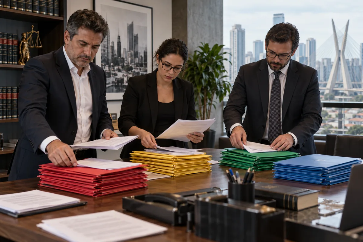 Equipe separa contratos e dívidas da empresa por prioridade