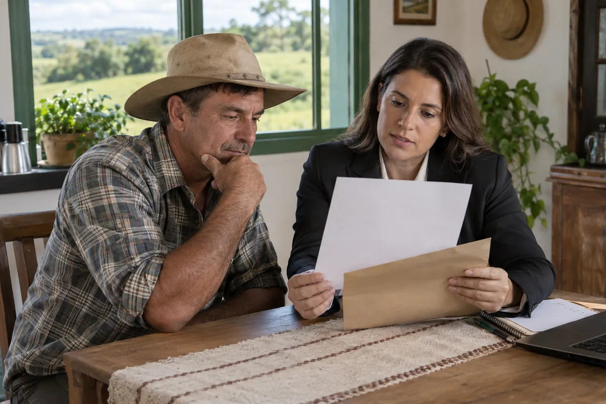 Proprietário revisa notificação ambiental com advogada