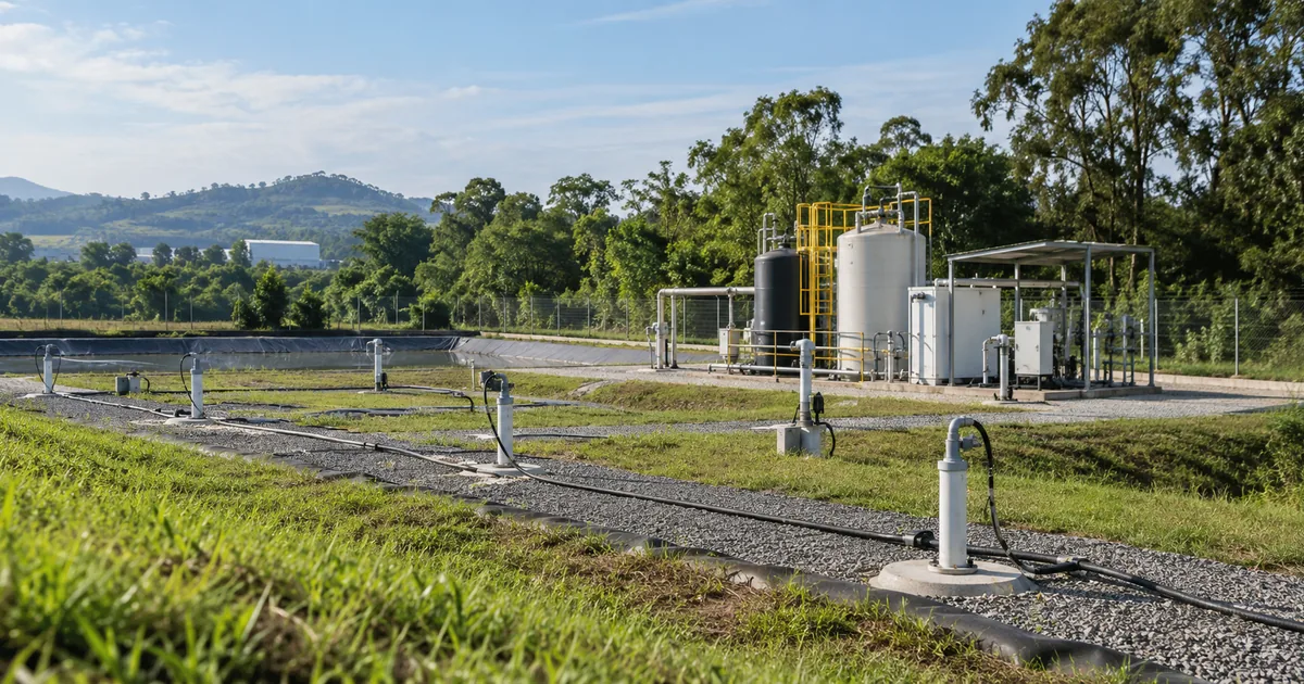 Sistema de remediação ambiental com poços e tubulações