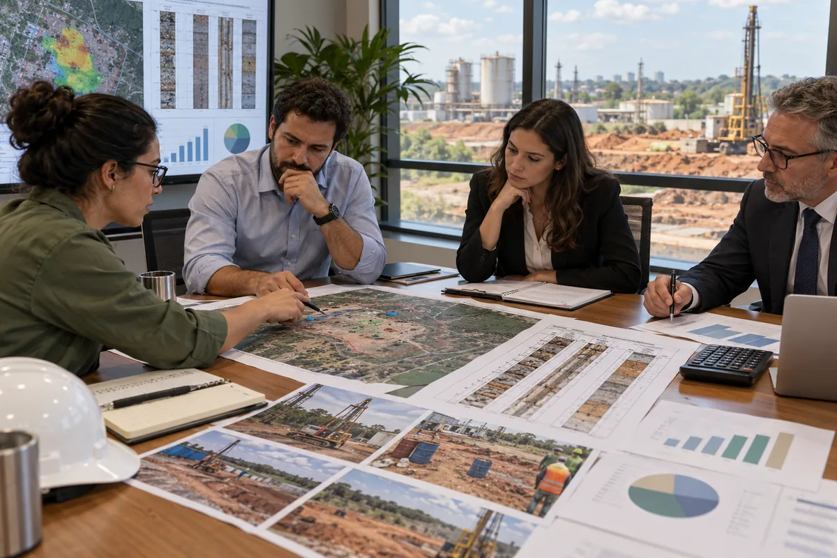Equipe técnica, jurídica e financeira avalia mapas e custos de remediação