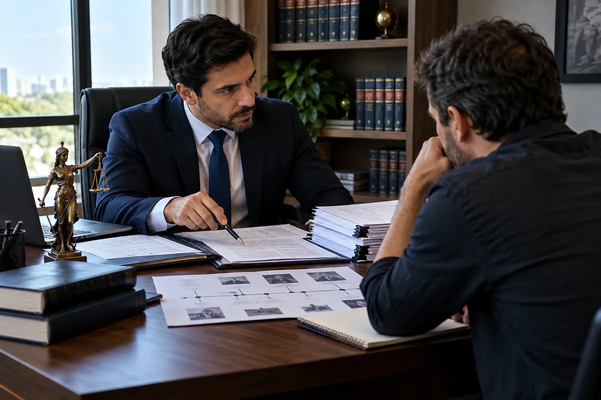 Advogado orienta cliente após indiciamento por homicídio doloso