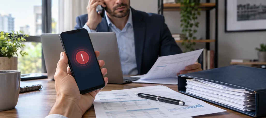 Alerta bancário e documentos para pedido de desbloqueio