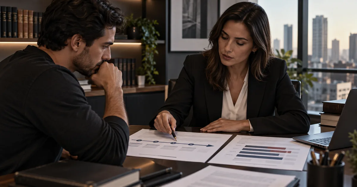Cliente e advogada analisam faixas e etapas de cálculo da pena