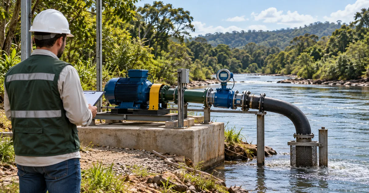 Instalação de captação de água passa por fiscalização ambiental