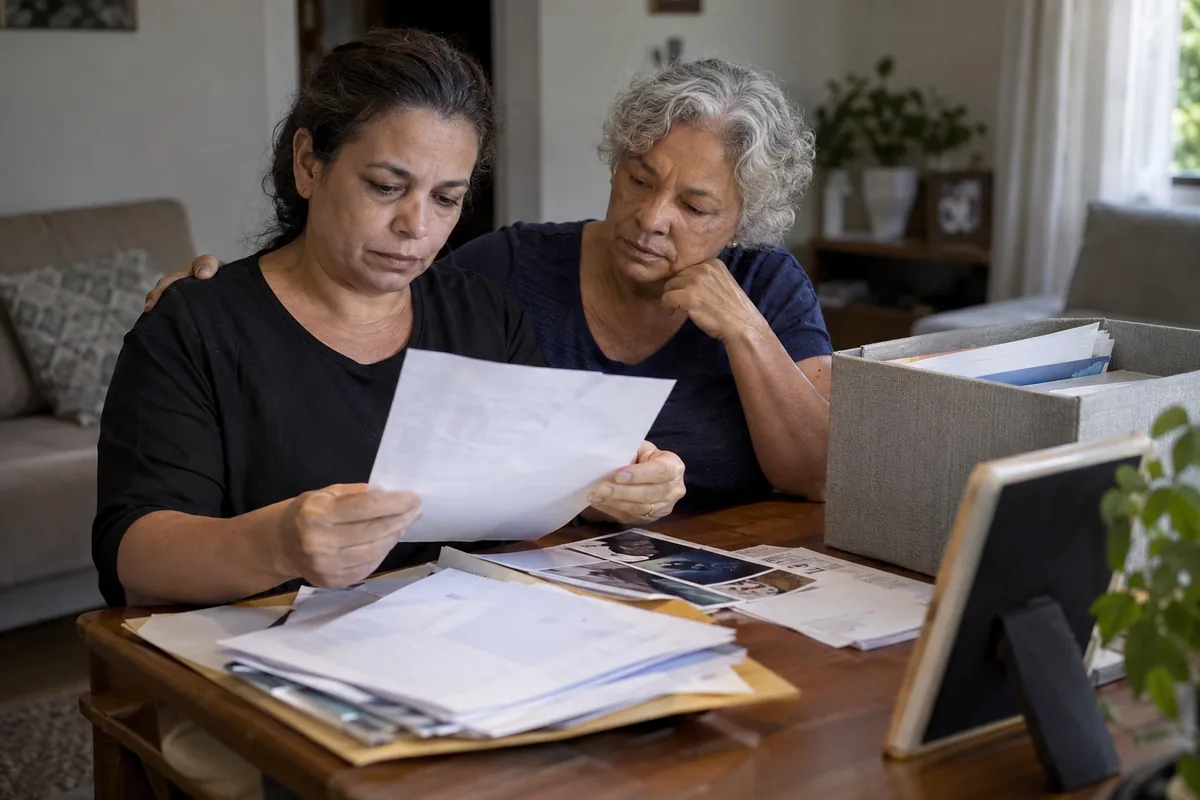 Familiares organizam documentos para pedir pensão por morte