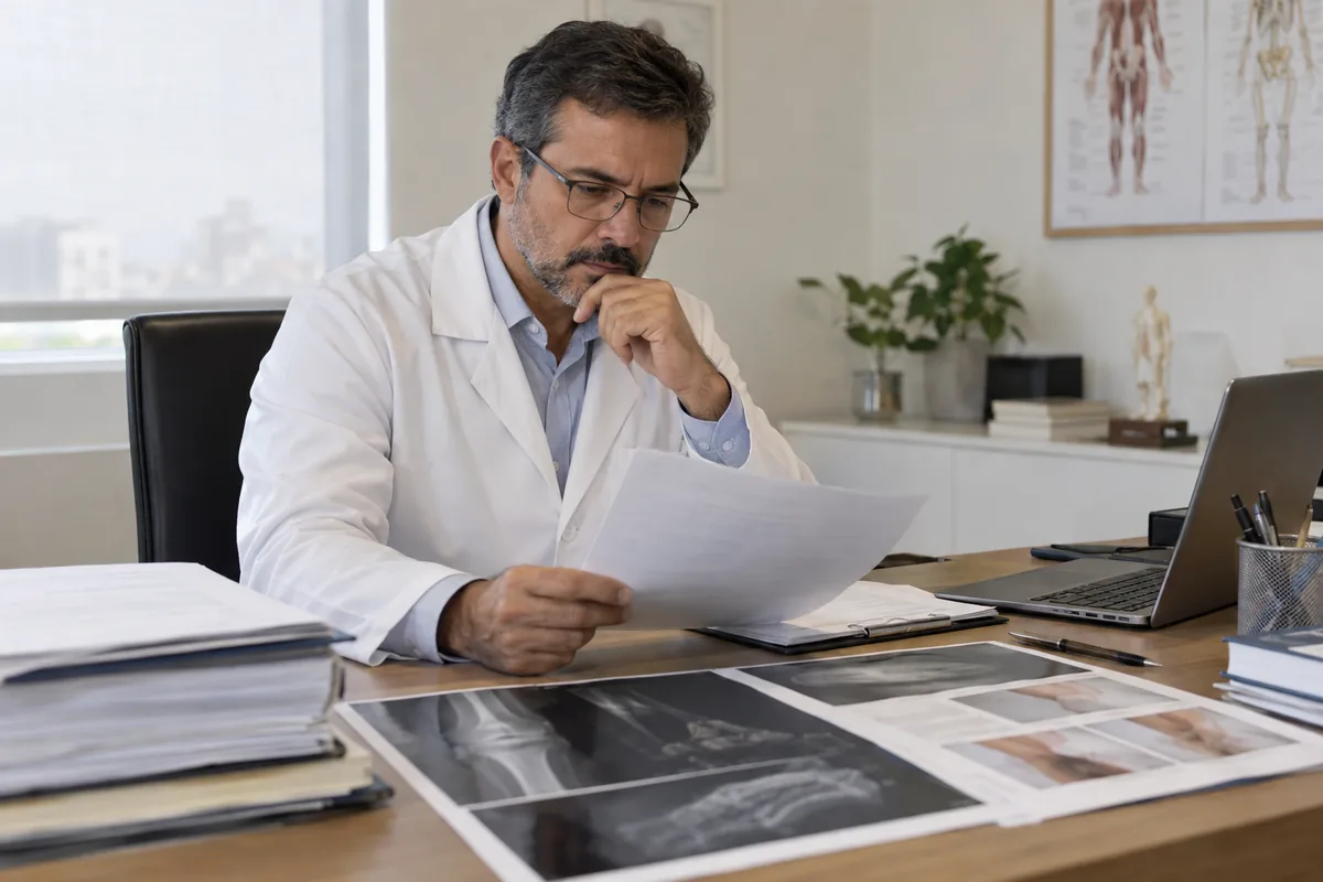 Perito médico analisa prontuários em processo por erro médico
