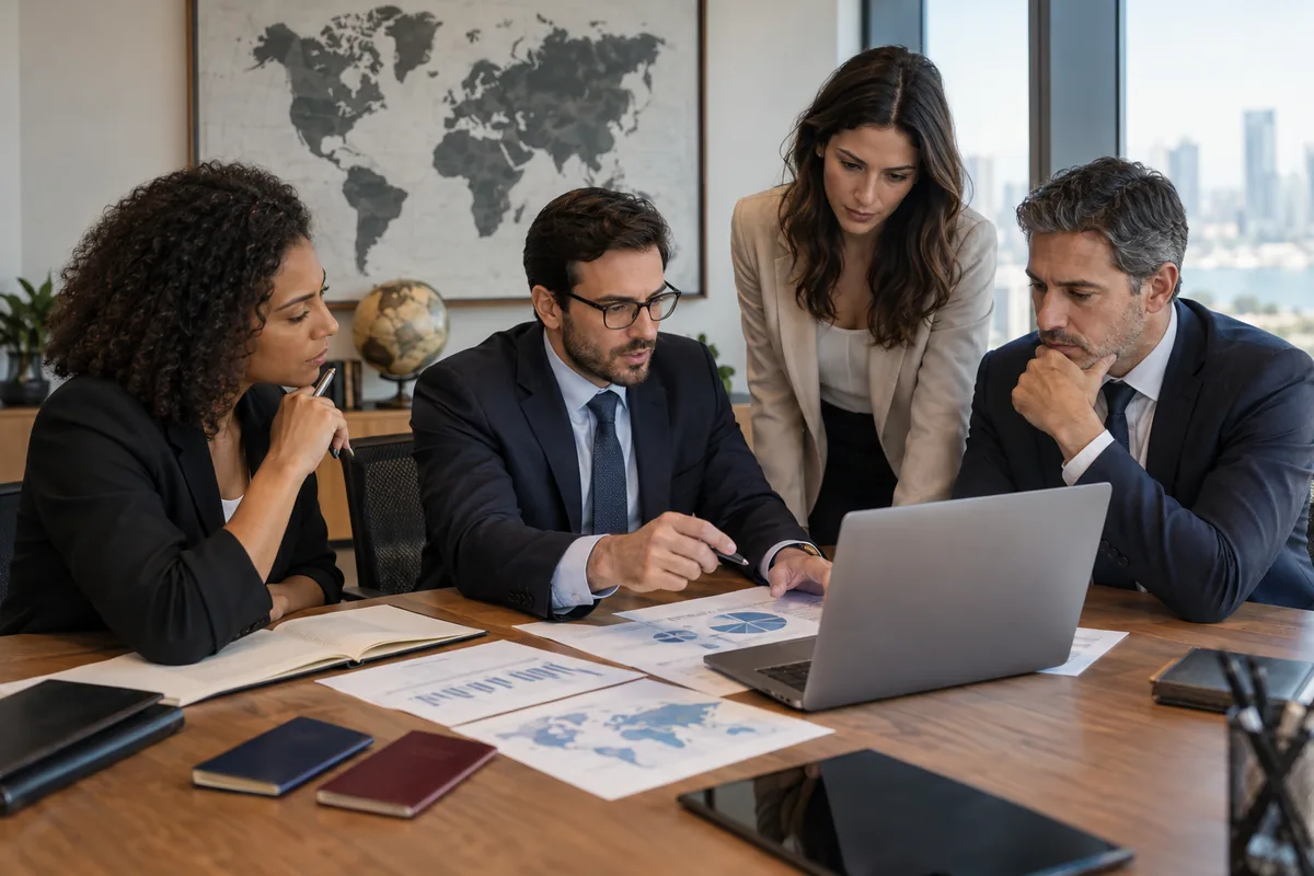 Equipe analisa documentos e operações de planejamento tributário internacional