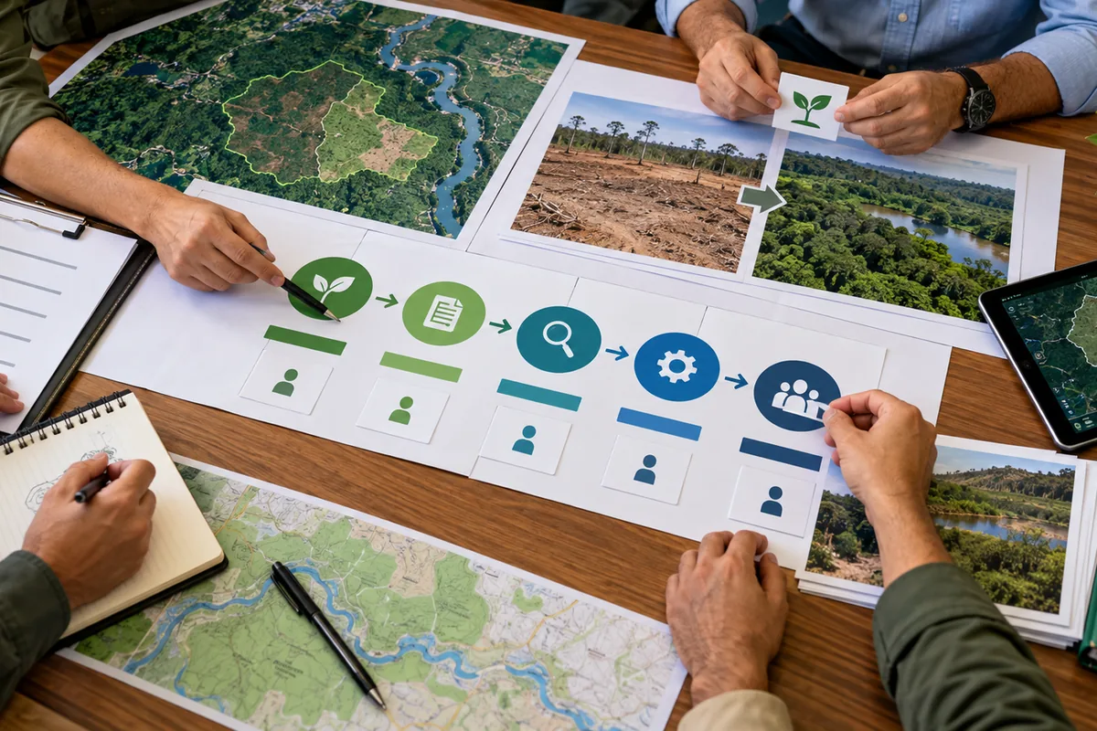 Equipe organiza etapas e documentos de regularização ambiental