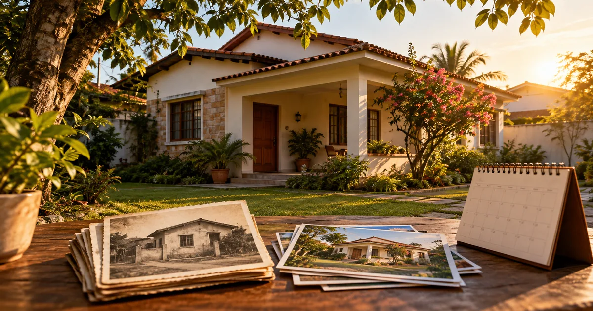 Casa e fotografias antigas representam o prazo necessário para a usucapião