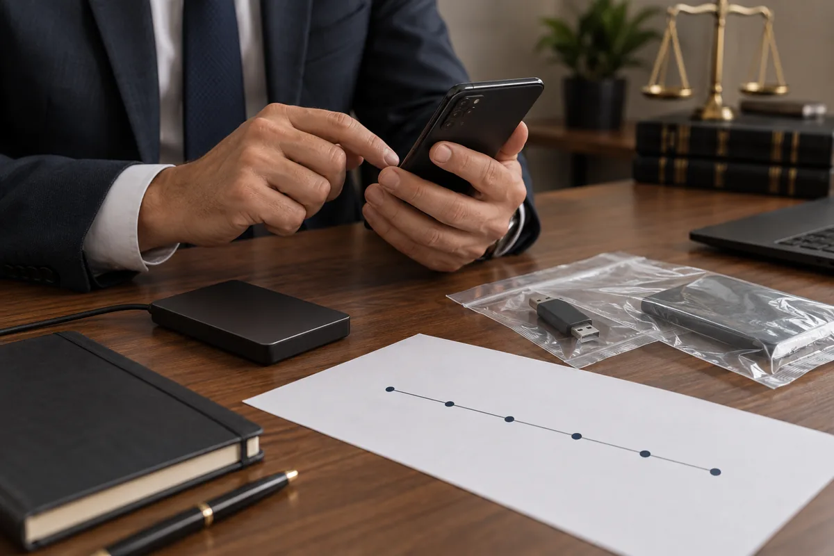 Pessoa preserva celular, cópia externa e linha do tempo