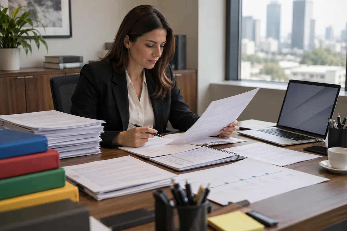 Advogada organiza contratos, atas e documentos societários