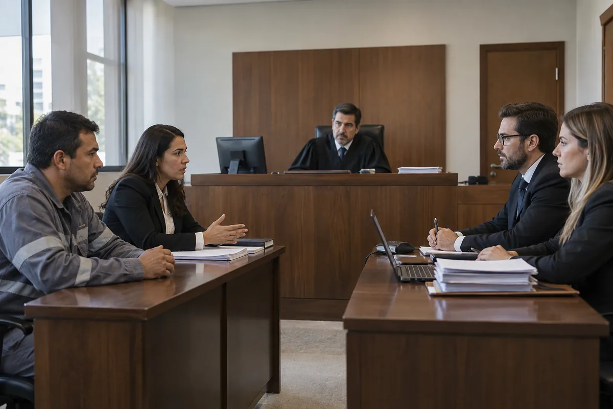 Partes participam de audiência trabalhista sobre acidente