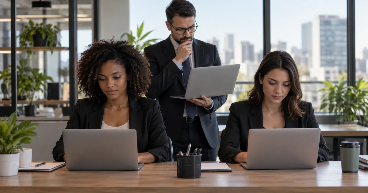Trabalhadores em funções equivalentes durante análise salarial