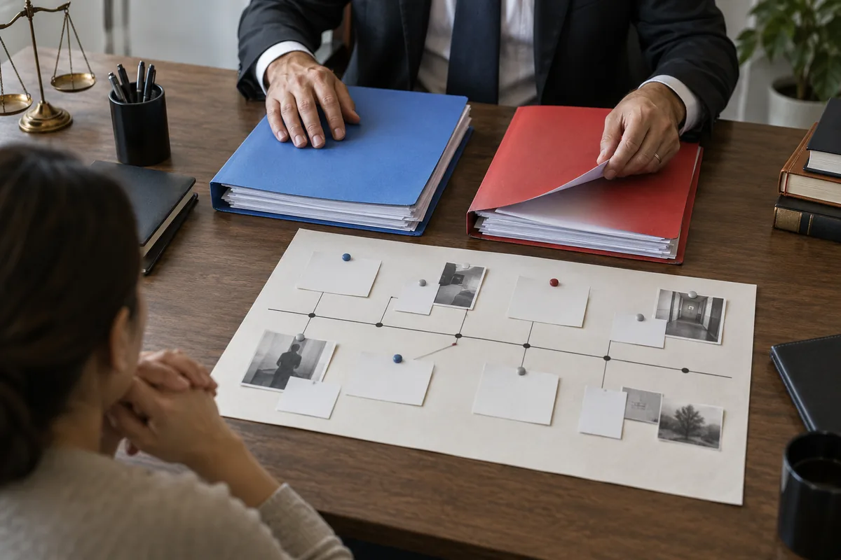 Advogado organiza separadamente documentos do adulto e do adolescente