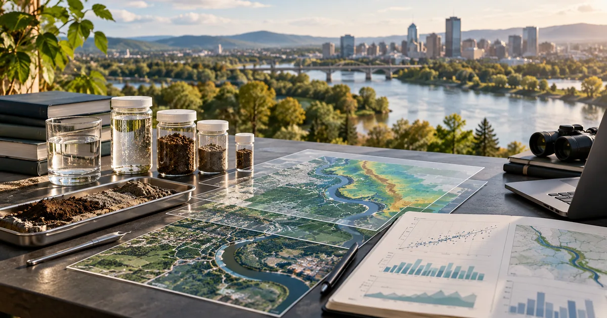 Amostras, mapas e dados usados na prova ambiental