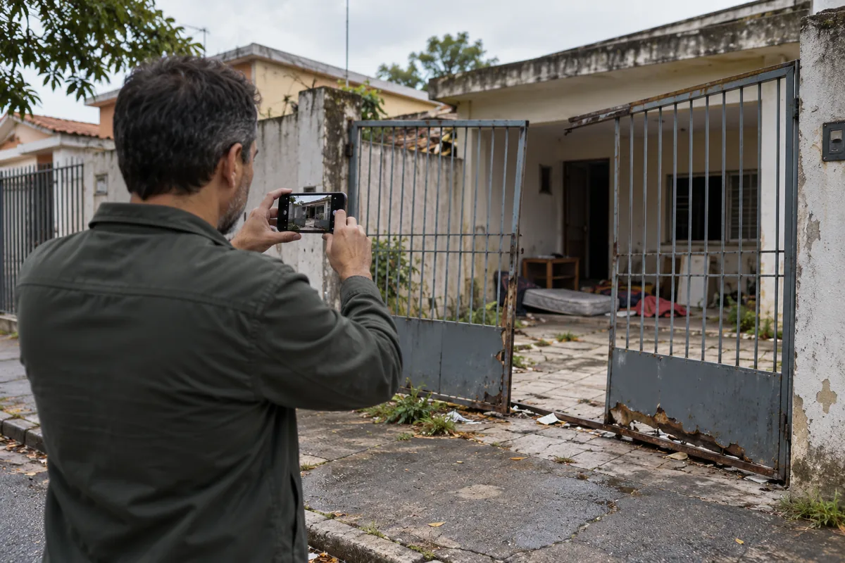 Proprietário fotografa sinais de invasão no imóvel sem confronto