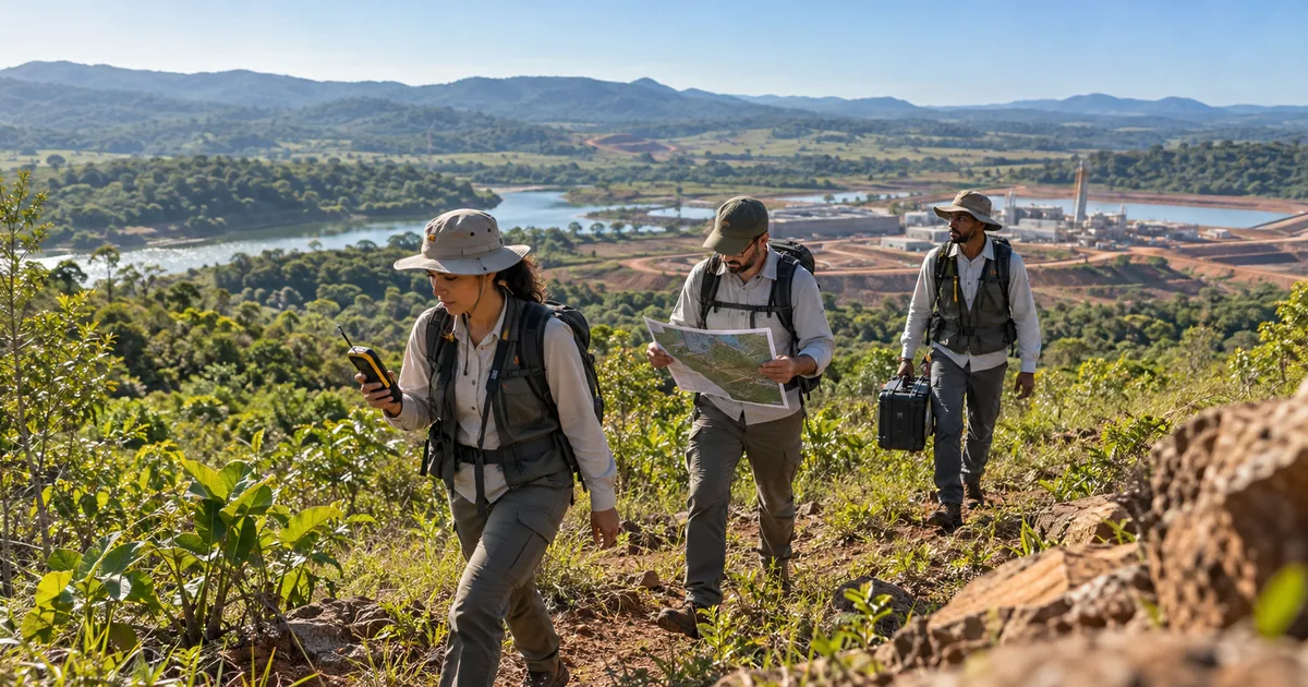 Equipe de campo investiga área ambiental próxima a empreendimento