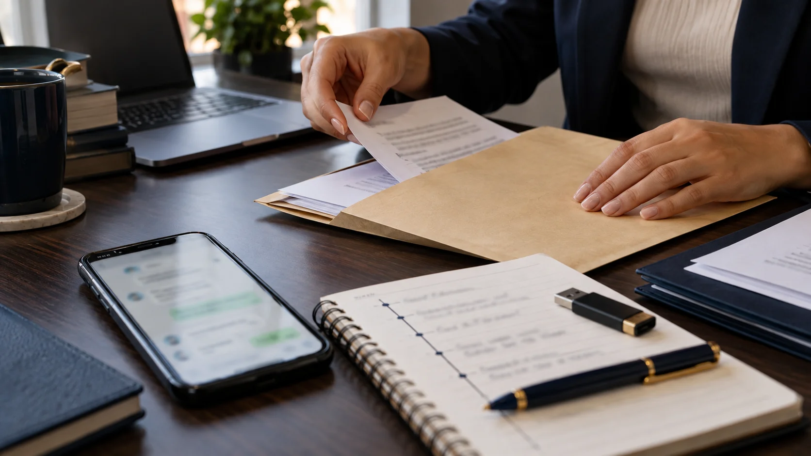 Documentos, celular e linha do tempo usados para preservar provas de assédio sexual no trabalho