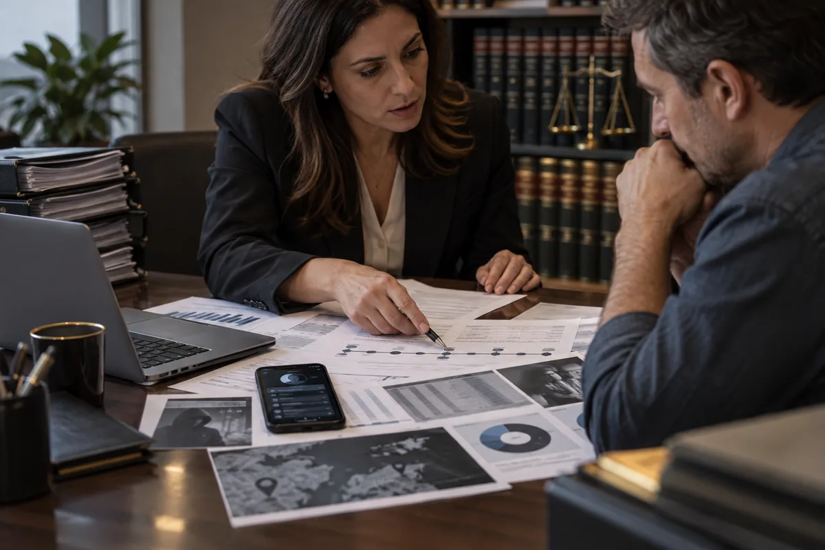 Advogada revisa registros digitais e bancários de investigação de fraude