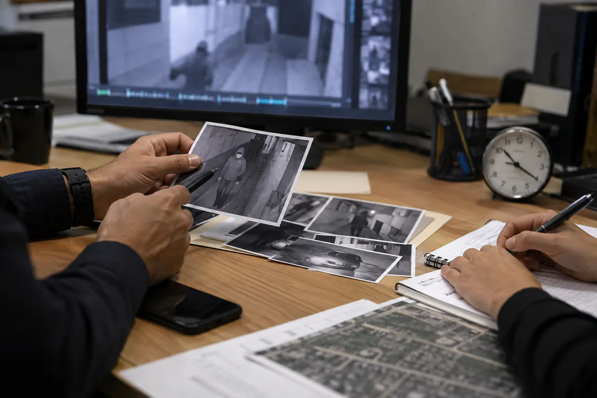 Análise de imagens e horários em investigação de furto