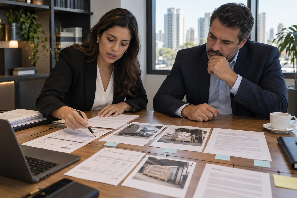 Advogada organiza provas de entrega e documentos do inadimplemento