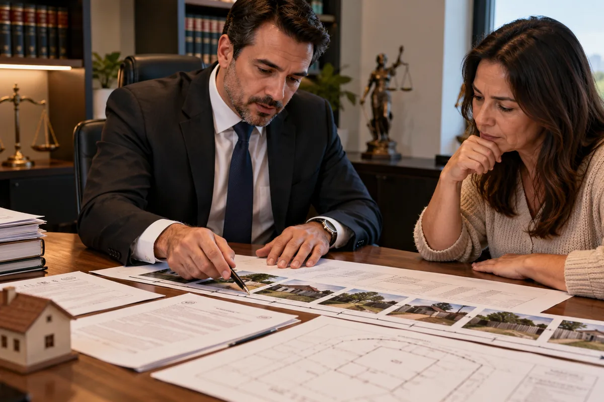Advogado e cliente analisam provas da posse pacífica de imóvel