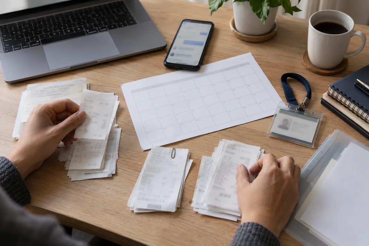Trabalhador organiza documentos e registros da relação de trabalho