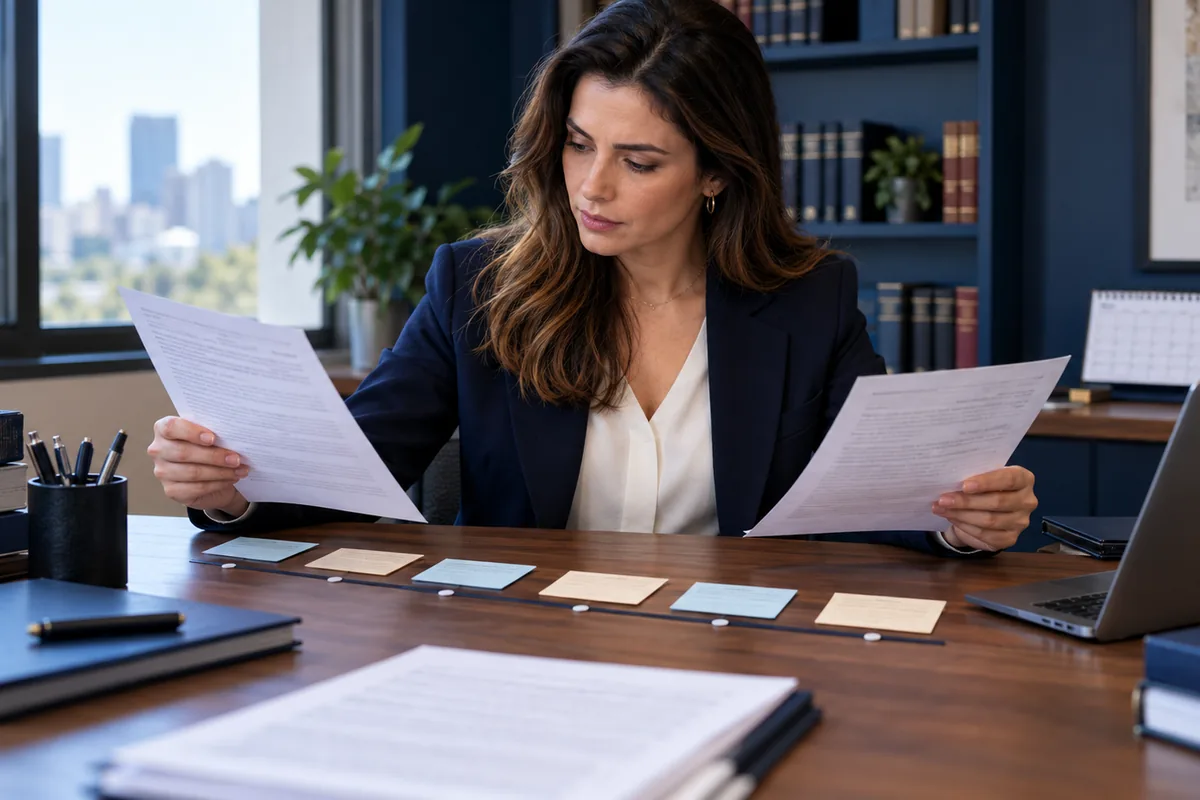 Advogada confere condenações e datas para avaliar reincidência