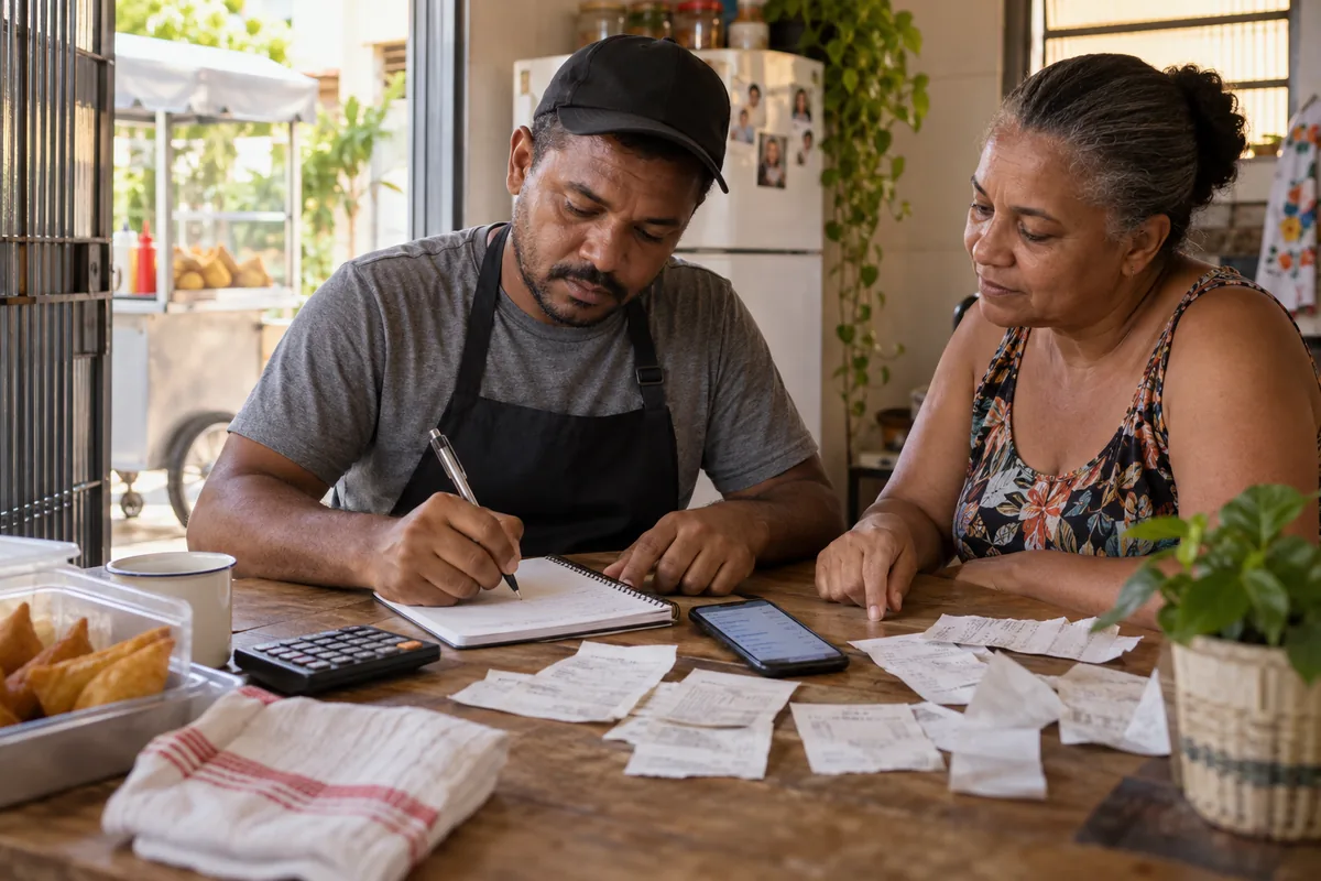 Trabalhador autônomo registra ganhos e recibos para comprovar renda do BPC