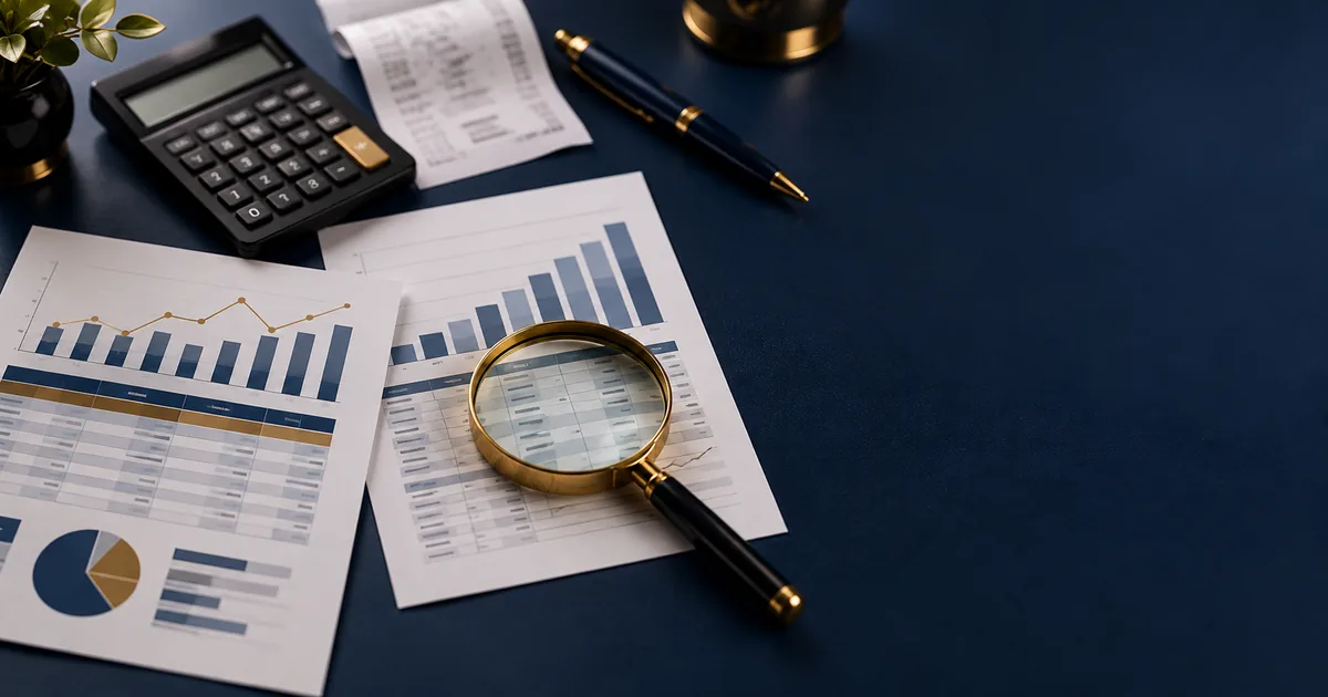 Lupa e planilhas para conferir diferença na rescisão