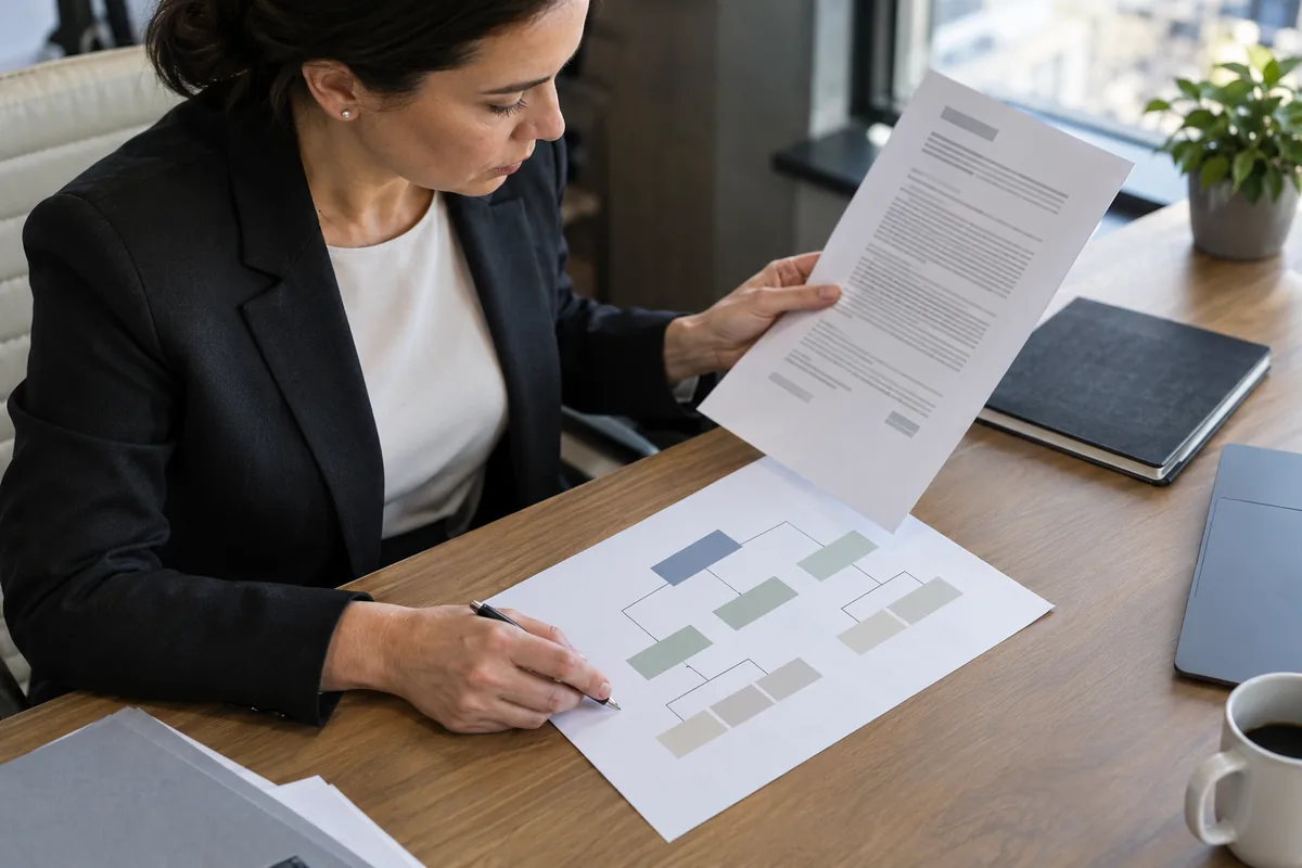 Advogada revisa contrato social e organização da sociedade