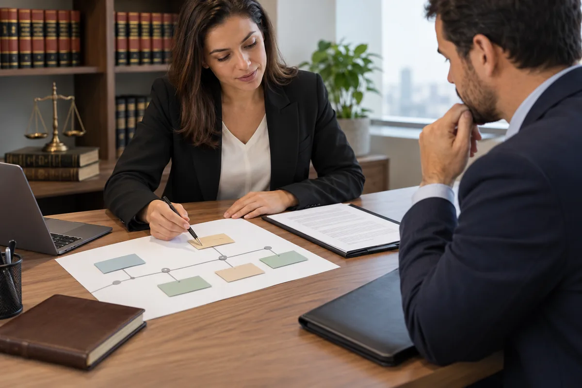 Cliente e prestadora revisam cronograma e entregas do serviço