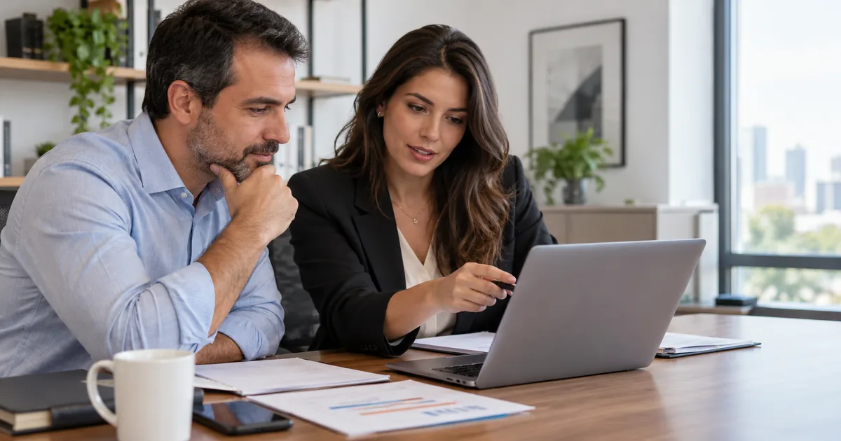 Cliente e advogada analisam contrato cronograma e entregas