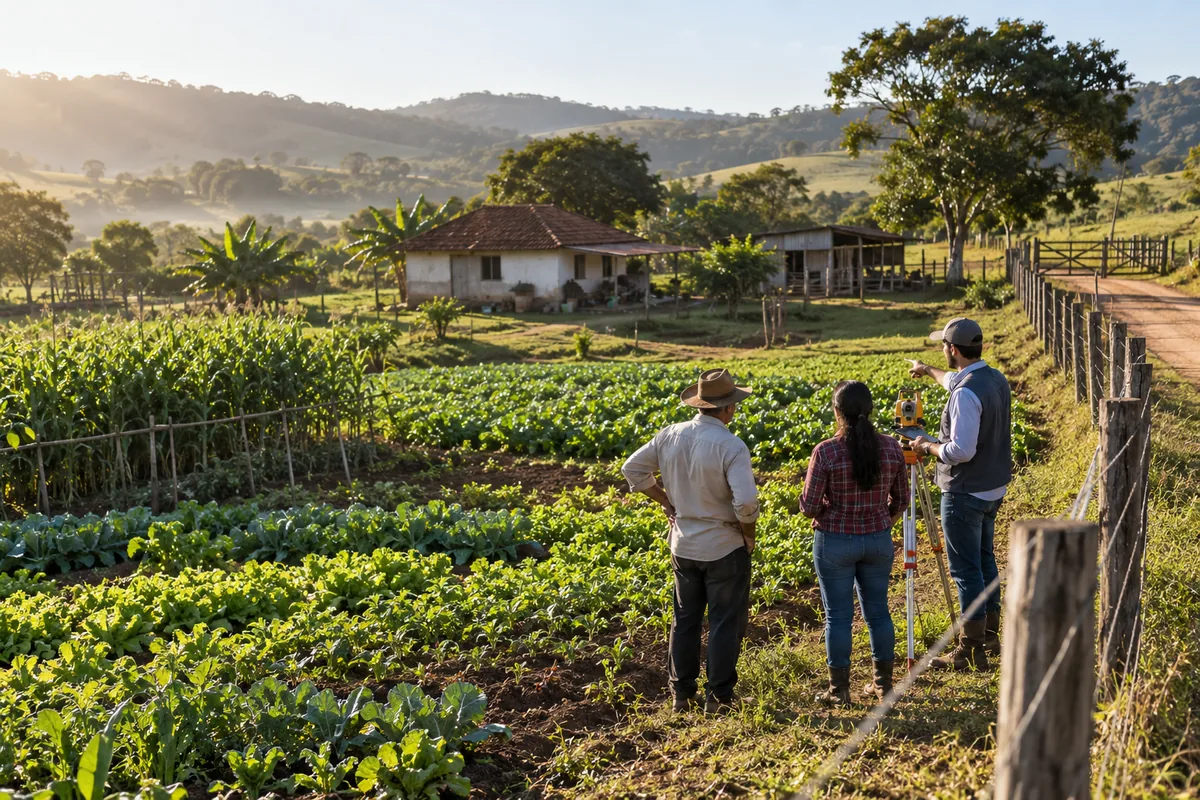 Família rural e técnico conferem limites de pequena propriedade produtiva